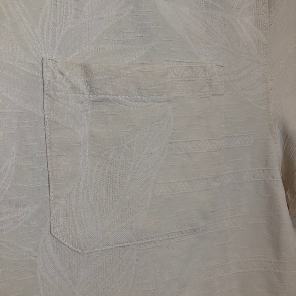 Caribbean Joe Cream Hawaiian Shirt 100% Silk Large - Picture 5 of 5